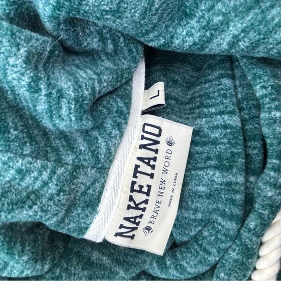 Naketano Fleece Teal Green Pullover Hoodie‎ with Drawstring - Picture 10 of 12